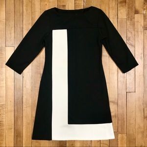 Tiana B. Knit Dress Size S Asymmetrical B&W